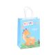 Brown Kraft Paper Dinosaur Hand Printed Cartoon Shopping Bag for Clothing in Shopping Mall