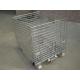 50mm * 50mm Wire Mesh Containers 4 Wheels Folding Wire Containers With Pulls