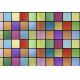 Sunproof Decorative Window Glass Film Colored Squares Pattern