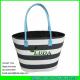 LUDA 2010 hot sale summer straw handbag black striped straw beach shoulder bag
