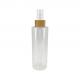 Round Flat Shoulder Transparent Plastic Perfume Spray Bottles With Bamboo Lids 100ml 120ml