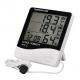 Digital LCD Thermometer Hygrometer Electronic Temperature Humidity Meter Indoor Outdoor Alarm Clock HTC-2