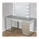 Bedroom Wood Hollywood Mirror And Vanity Dressing Table With Lights