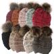 Warm Winter Custom Logo Hats Cashmere Bobble Hat Womens