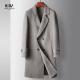 Men's Winter Wool Coat Leisure Long Sections Pure Color Overcoat with GARMENT DYED Design