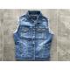 Medium Wash Denim Jacket , Embellished Denim Jacket Sleeveless TW71813