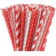 196.85mm Party Biodegradable Compostable Red Christmas Paper Straws