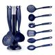 Sustainable Cooking Utensils Set 7 Pieces Nylon Tools for Nonstick Cookware Blue