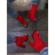 Fake Suede PU 5inch Ladies High Heeled Boots Open Toe Fish Mouth