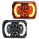 60W 5X7 Inch Square Offroad Jeep Halo Fog Lights Sealed Beam