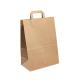 Different Size Take Out Fast Food Packaging Brown Paper Bag With Flat Handle