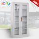 LuoYang Two glass door steel cupboard FYD-W018,H1850XW900XD400mm,bule color