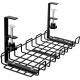 Super sturdy metal wire cable management tray for office desktop no drilling necessary
