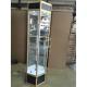 300*300*2000mm Tower Hexagonal Glass Display Showcase Titanium Alloy OEM
