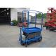 Blue Push Motorcycle Scissor Lift  Platform 3 Meter High / 500Kg Loading