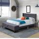 Queen Size Upholstered Bed Frame Durable Wood Slat With Storage Ottoman