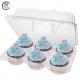 Clear PET Cupcake Clamshell Containers Custom Secure & Desserts Transparent Cake Box