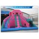 Custom Pink Double Inflatable Water Slides For Toddlers Plays With Pool