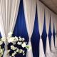 Hot Sale Wedding Backdrop Blue White Double Drape Cross Valance Luxury Wedding Decoration Backdrop