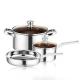 Amazon TOP Seller 5 PCS Silver Cooking Pot Set Sauce Pan Stainless Steel Frying Pan Sets For Kitchen