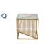 12mm Glass Stainless Steel Side Tables 49x49x51cm Golden Frame