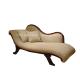 Antique Fabric Reclining Indoor Chaise Lounge Chair Wood Hand Carved