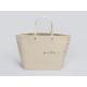 Crocodile Leather Texture Beige Clothing Tote Shopping Bag Hot Silver Process Logo