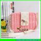 LDTT-014 light pink straw bags for girls, fashion rattan handbags with metalic horse