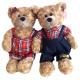 Hot sale soft and stuffed couple plush teddy bear toy with dress