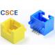 Yellow / Blue RJ45 Single Port 100 Base T Contact Material Phosphor Bronze For Computers