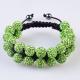 High quality CZ crystal 10mm green Shamballa Bangle Bracelet with timely delivery