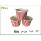 150ml Red Stripe Ice Cream Paper Cups For Children Party , SGS LFGB certification