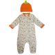 Winter Footies Baby Clothes with Zipper Opening and Fashionable Pattern Printing