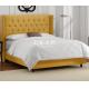 Bed Designer Furniture Simple White Wood King Size Tufted Headboard Bed