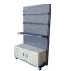 Factory Custom Size Color frosted gray hole backboard grocery shelving with cabinet