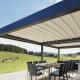 Outdoor Retractable Awning PVC Pergola Systems With Rain Shelter And Decking