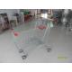 Zinc Plated Supermarket Shopping Carts 240L with colorful powder coating