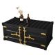 Black Iron Metal Shipping Container Coffee Table With Golden Handle