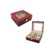 Vintage Printed Luxury Wooden Jewelry Box Case With Glass Top Recyclable