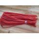 Plastic Safety Red Spiral Lanyard Ropes Red PU Covered Stainless Steel Wire Inside