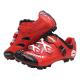 Custom Waterproof Cycling Footwear , Waterproof Flat MTB Shoes Red Color