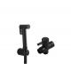 Wall Mounted Black Round Brass Handheld Bidet Spray Wash Kit for Toilet Seat Parts