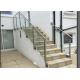 Side Mount Glass Balustrade Stainless Steel Handrails , Steel And Glass Stair Railing