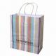 Printed White Kraft Shopping Bags with Twisted Handles