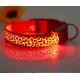 Durable leopard print dog cat safety LED light glow flashing nylon pet necklace collar supplies