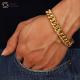 18k Gold Plated 316L Stainless Steel Jewelry Men Hip Hop Cuban Link Chain Bracelet