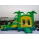 tropical theme inflatable castle slide , forest bouncy castle with slide