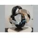Abstract Black Polished Granite 316 Stainless Steel Sculpture 41cm High