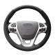 Black DIY Genuine Leather Steering Wheel Cover For Ford Explorer Taurus Edge Flex 2011 2012 2013 2014 2015 2016 2017 2018 2019