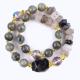 Handmade Labradorite Multifacted And Round Double Layer Stretch Bead Bracelet